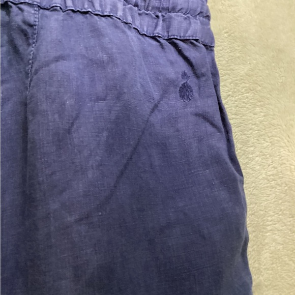 Tommy Hilfiger Women's LINEN Navy Wide Leg Pants - Picture 4 of 9